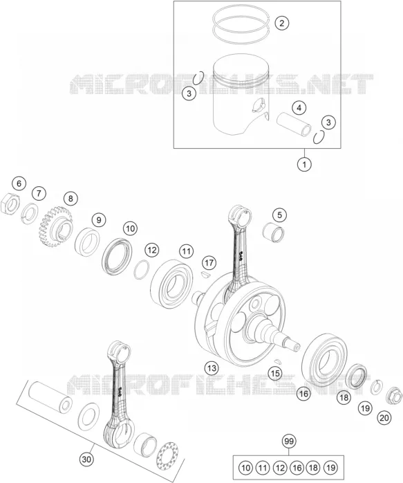 VILEBREQUIN / PISTON KTM MOTO 250 2017 FREERIDE  FREERIDE 250 R
