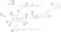 BEQUILLE LATERALE / CENTRALE pour KTM RC 390 BLACK de 2018