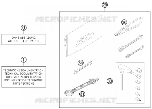 TROUSSE A OUTILS / MANUELS / OPTIONS KTM MOTO 250 2016 FREERIDE  FREERIDE 250 R