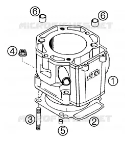 CYLINDRE KTM MOTO 640 2002 ENDURO  640 LC 4-E ORANGE 18L
