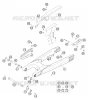 BRAS OSCILLANT  pour KTM 640 LC4 ENDURO ORANGE de 2004