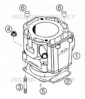 CYLINDRE pour KTM 640 LC4 ENDURO ORANGE de 2004