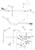 GUIDON / COMMANDES pour KTM 640 LC4 ENDURO ORANGE de 2004