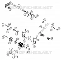 MECANISME DE SELECTION DE VITESSES pour KTM 640 LC4 ENDURO ORANGE de 2004