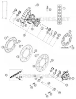 ROUE ARRIERE pour KTM 640 LC4 ENDURO ORANGE de 2004