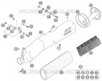 SILENCIEUX D'ECHAPPEMENT pour KTM 640 LC4 ENDURO ORANGE de 2004