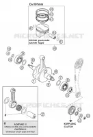VILEBREQUIN / PISTON pour KTM 640 LC4 ENDURO ORANGE de 2004