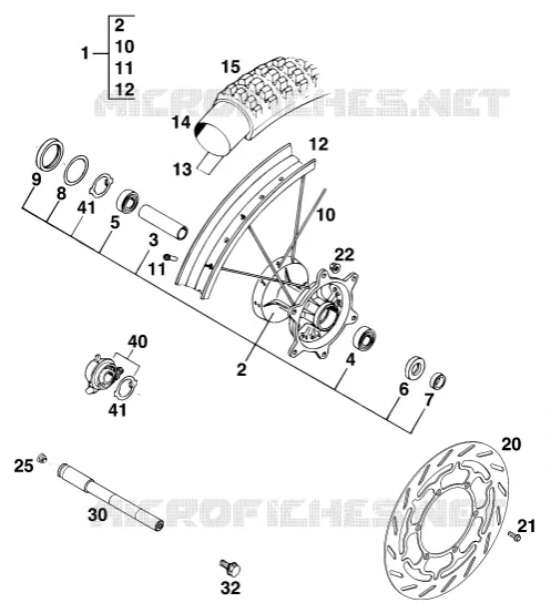 ROUE AVANT KTM MOTO 640 1999 ENDURO  640 LC4