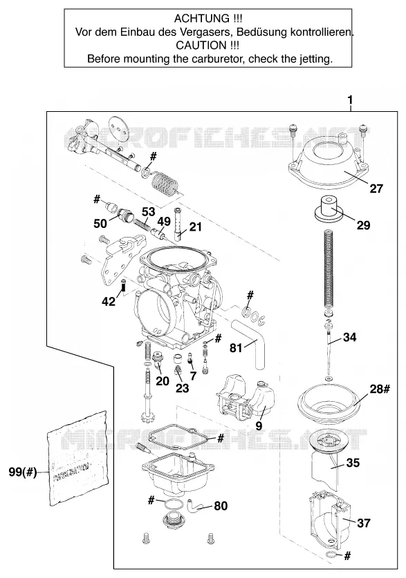 CARBURATEUR KTM MOTO 640 1998 ENDURO  640 LC4