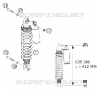 AMORTISSEUR pour KTM 625 SXC de 2007