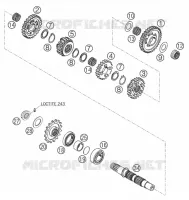 BOITE DE VITESSES   ARBRE SECONDAIRE pour KTM 625 SXC de 2007