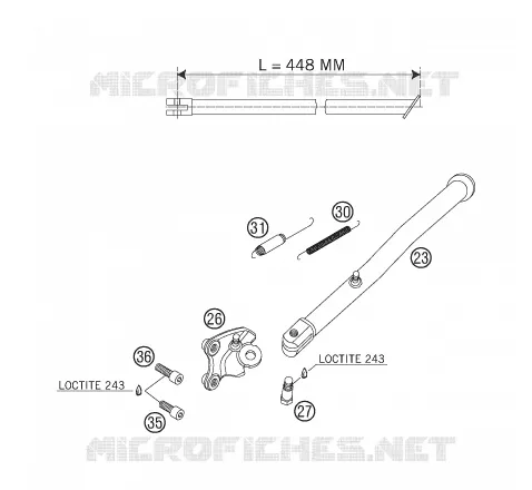 BEQUILLE LATERALE / CENTRALE KTM MOTO 625 2007 LC4  625 SXC