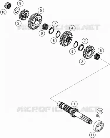 BOITE DE VITESSES - ARBRE PRIMAIRE KTM MOTO 625 2005 LC4  625 SXC