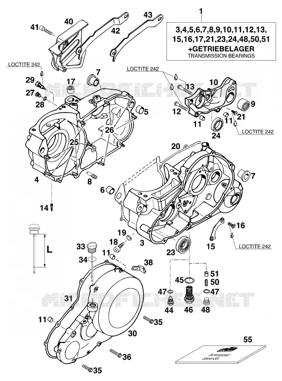 CARTER MOTEUR KTM MOTO 620 1996 ENDURO  620 SUP-COMP WP 20KW