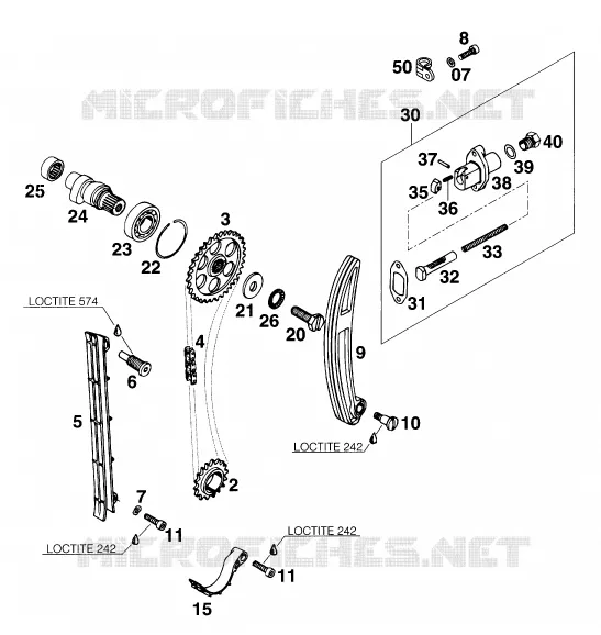 DISTRIBUTION KTM MOTO 620 1994 ENDURO  620 E-XC 20KW/20LT