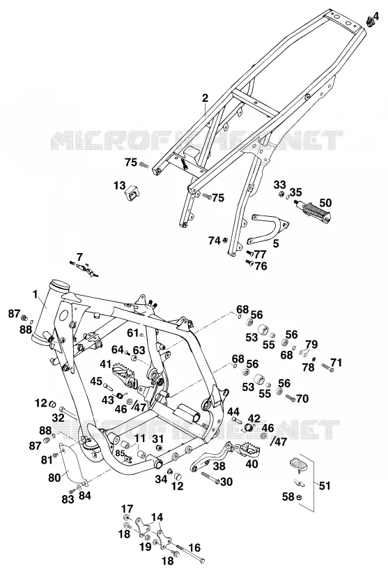 CADRE KTM MOTO 620 1996 LC4  620 EGS WP