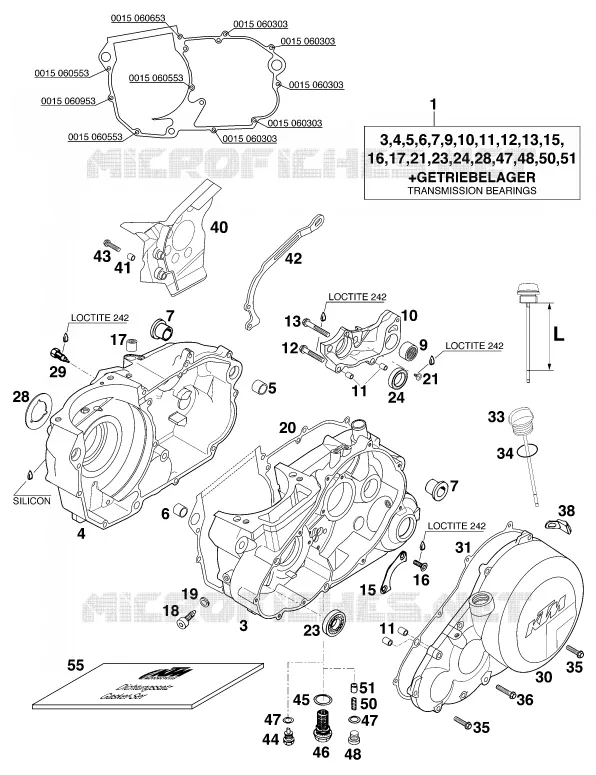 CARTER MOTEUR KTM MOTO 620 1997 ENDURO  620 EGS-E 37KW 20LT ROT