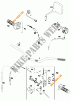 GUIDON / COMMANDES pour KTM 620 EGS-E 35KW 11LT BLAU de 1997