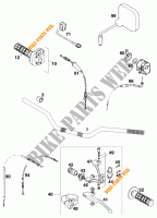 GUIDON / COMMANDES pour KTM 620 EGS 37KW 11LT ORANGE de 1997