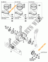 VILEBREQUIN / PISTON pour KTM 620 EGS 37KW 11LT ORANGE de 1997