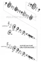 BOITE DE VITESSES   ARBRE SECONDAIRE pour KTM 400 LC4-E de 2000