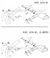 ECHAPPEMENT pour KTM 400 LC4-E de 2000