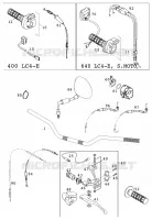 GUIDON / COMMANDES pour KTM 400 LC4-E de 2000