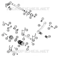 MECANISME DE SELECTION DE VITESSES pour KTM 400 LC4-E de 2000