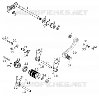 MECANISME DE SELECTION DE VITESSES pour KTM 400 LC4-E de 2000
