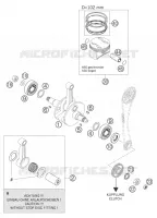 VILEBREQUIN / PISTON pour KTM 660 RALLY FACTORY REPLICA de 2007