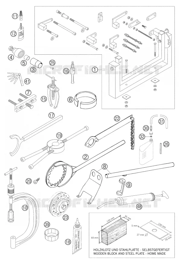 OUTILLAGE SPECIFIQUE (MOTEUR) KTM MOTO 660 2007 RALLY  660 RALLY FACTORY REPLICA