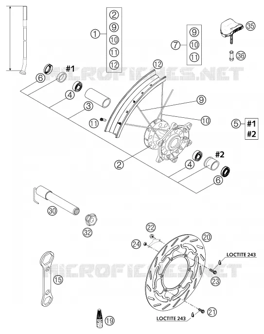 ROUE AVANT KTM MOTO 660 2004 RALLY  660 RALLY FACTORY REPLICA