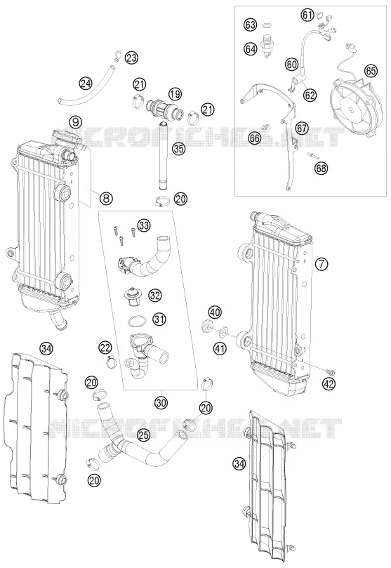 CIRCUIT DE REFROIDISSEMENT KTM MOTO 530 2008 EXC  530 EXC-R