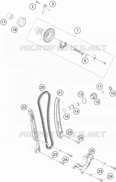 DISTRIBUTION KTM MOTO 530 2008 EXC  530 EXC-R