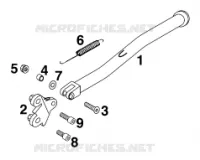 BEQUILLE LATERALE / CENTRALE pour KTM 540 SXC de 1999