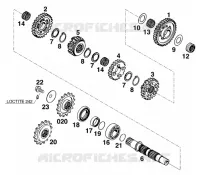 BOITE DE VITESSES   ARBRE SECONDAIRE pour KTM 540 SXC de 1999