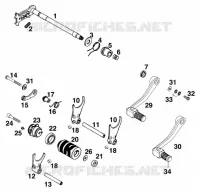 MECANISME DE SELECTION DE VITESSES pour KTM 540 SXC de 1999