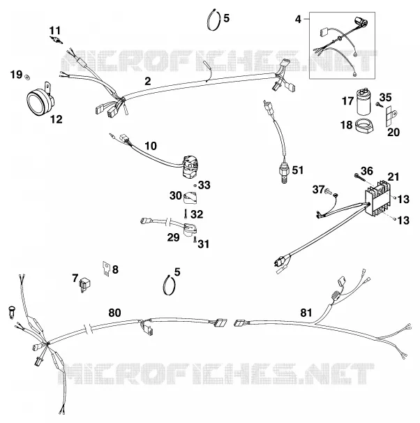 FAISCEAU ELECTRIQUE KTM MOTO 540 1998 SXC  540 SXC
