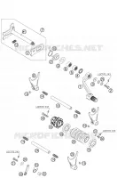 MECANISME DE SELECTION DE VITESSES pour KTM 525 EXC de 2007