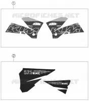 PLASTIQUES pour KTM 525 EXC de 2007