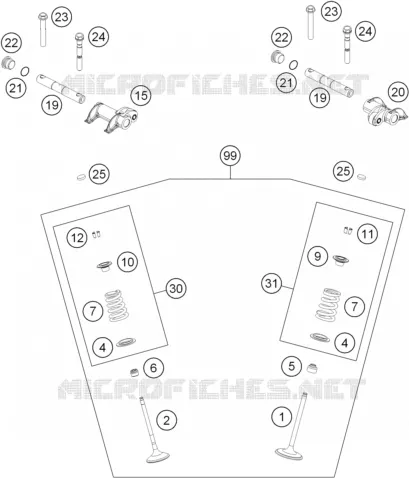 SOUPAPES KTM MOTO 500 2016 EXC  500 EXC SIX DAYS
