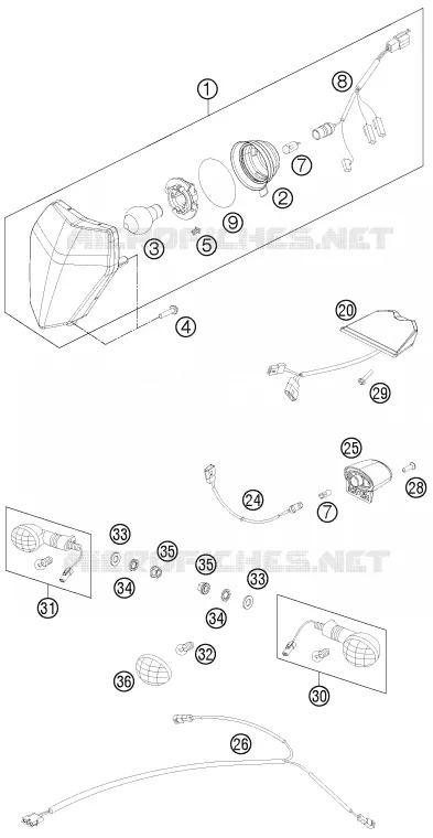 PHARE / FEU ARRIERE KTM MOTO 500 2012 EXC  500 EXC SIX DAYS