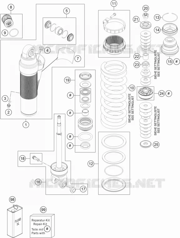 AMORTISSEUR (PIECES) KTM MOTO 500 2018 EXC-F  500 EXC-F