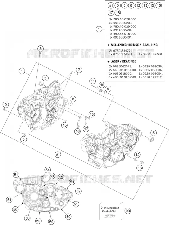 CARTER MOTEUR KTM MOTO 500 2016 EXC  500 EXC