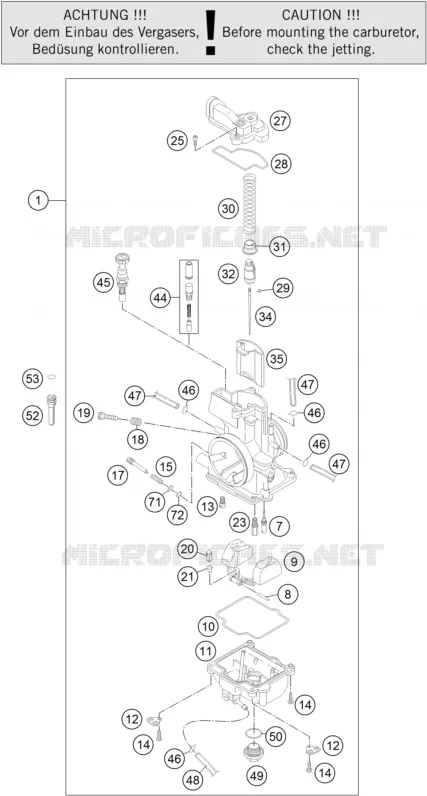 CARBURATEUR KTM MOTO 300 2015 EXC  300 EXC FACTORY EDITION