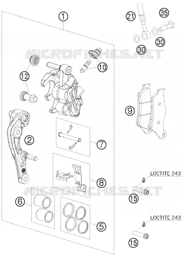 ETRIER DE FREIN AVANT KTM MOTO 300 2011 EXC  300 EXC-E SIX DAYS