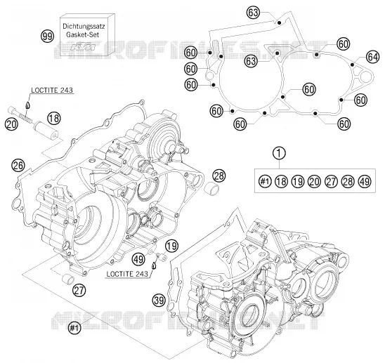 CARTER MOTEUR KTM MOTO 300 2010 EXC  300 EXC-E SIX DAYS