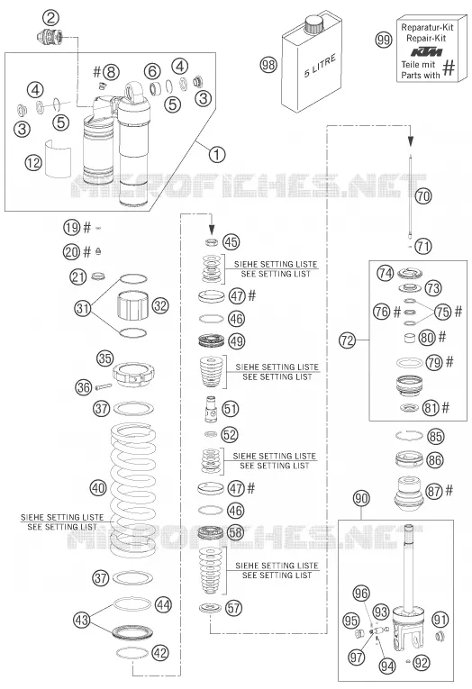 AMORTISSEUR (PIECES) KTM MOTO 300 2007 EXC  300 EXC-E