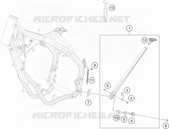 BEQUILLE LATERALE / CENTRALE KTM MOTO 300 2017 EXC  300 EXC