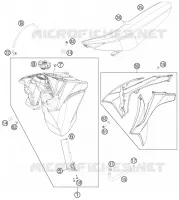 RESERVOIR / SELLE pour KTM 300 EXC de 2014